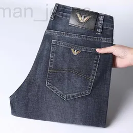 Men's Jeans designer Brand spring and summer thin jeans men's high waist elastic straight tube loose business casual denim pants T3LS