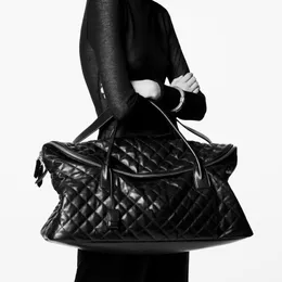 Черная мода ES Giant дорожные сумки Стеганые кожаные сумки Maxi Supple Bag Top Handles duffle дизайнерские женские мужские сумки с застежкой-молнией большие сумки 56см