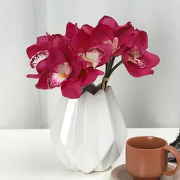 Kwiaty dekoracyjne 1PCS sztuczny motyl orchidea fałszywy 3D Phalaenopsis Symulacja kwiat Real Touch Wedding Strona domowa Dekoracja Bożego Narodzenia