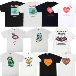 Herren-T-Shirts, japanischer Trend, von Menschen gemacht, lockere Kurzarm-Männer und Damen, lässiges T-Shirt aus Bambus-Baumwolle, Eisbär-Enten-Druck, 230627