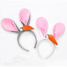 Party Hats Fluffy Bunny Ear Headband - Cosplay Stage Props for Adts Morot -inspirerat kostymtillbehör med hårbandsläppning Ho DHP4X