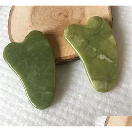 Massageboenar Rocks Guasha Gua Sha Beauty Health Natural Jade Scra Board Ansiktsbehandling Masr Pressure Therapy Scraper Care Mas Tool for D DHMIZ