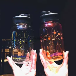 Creative Blue Sky Glass Water Bottle Fashion Gradient Color Спортивные бутылки Портативные герметичные бутылки с фильтром для чая L230620