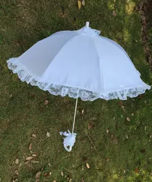 パラソルズウェディングブライダルパラソル傘下くだらかなレースホワイトロマンチックな写真小道具装飾的な傘の花の女の子