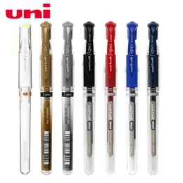 Pens genuíno Japão 6 peças Uniball significam Broad UM153 Gel Pen 1,0 mm azul/preto/vermelho/branco/sier/ouro