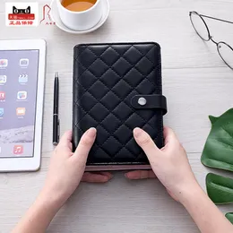 Stencils Vintage Leather Diary Travel Journal Notebook Mini Pocket Refillable Ring Binder A6 A5 Kawaii Black Quilted Planner