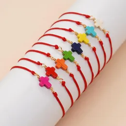 Link bransoletki go2boho wierne połączenie kolorowe turkusowe krzyżowe koralik czerwona lina Przyjaźń Bransoletka Biżuteria