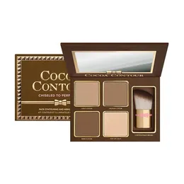 COCOA 4 Farben Make-up Textmarker Lidschatten-Palette Nude Color Cosmetics Gesichts-Concealer Schokoladen-Matt-Lidschatten mit Pinsel KOSTENLOSER VERSAND!