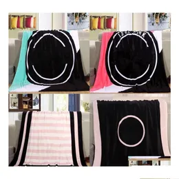 담요 블랙 핑크 색상 담요 부드러운 산호 Veet Beachtowel 에어컨 러그 편안한 카펫 Fy7653 Sxj29 Drop De Homefavo Dhiyr