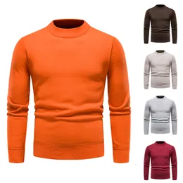 남자 티셔츠 겨울 패션 솔리드 컬러 풀오버 스웨터 캐주얼 다목적 남성 따뜻한 M4XL 230628