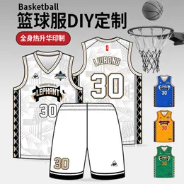 Jersey Basketball Game Team Uniform Tuta sportiva da uomo per adulti con stampa digitale per adulti ad asciugatura rapida