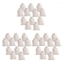 선물 포장 36Pcs 작은 면화 Drawstring 가방 재사용 가능한 모슬린 헝겊 사탕 호의 가방 쥬얼리 파우치