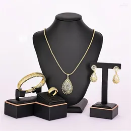 Necklace Earrings Set Luizada 2023 August Jewelry 14k Gold Plated Women's Rings Bracelets Wedding