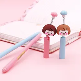 Stifte 12pcs New Spring Gel Stift Blume Bären Pilz Mädchen Cartoon süße schwarze Tintenstiftstudentin Schreibwarengel Stifte