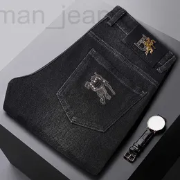 Jeans da uomo firmati 2022 Autunno/Inverno New Mid Rise Straight Fit Nero Casual Stretch Marca 9XV9