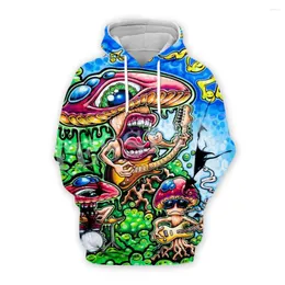 Men's Hoodies Mushroom Forest Plants Trippy Abstract Hippie Tracksuit Harajuku Pullover Streetwear Casual Jacket 31