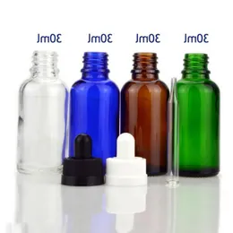 Thick 30ml Essential Oil Glass Bottles with Dropper And Black White Childproof Lids 440Pcs Lot Via Free DHL Shipping Rdjov