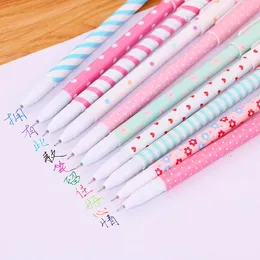 Pensje 10 pudełko/partia kawaii Cat Gel Pen Set Cute 0,38 mm 10 Kolory Rysunek Pens