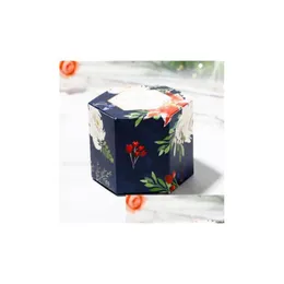 Gift Wrap Hexagon Kraft Favor Box - 2.44 Printed For Events Weddings Showers Packaging Chocolates Soaps And Treats. Drop Delivery Ho Dhngd