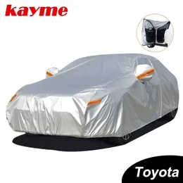 أغطية Kayme مضادة للماء غطاء سيارة كامل للحماية من الشمس لتويوتا كورولا أفينسيس Rav4 أوريس يارس كامري بريوس هايلكس لاند كروزر كراون HKD230628