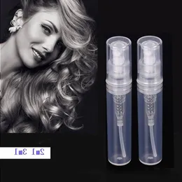 2ml 3ml frascos de spray de plástico PP frasco de amostra de perfume transparente mini recipiente de aromaterapia 1000 unidades grátis DHL Ueftr
