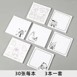 Cartoon Cute Kawaii Memo Pad N Times Sticky Note Bokmärken Notepaper Self-Stick Tab Office School Supplies Stationary