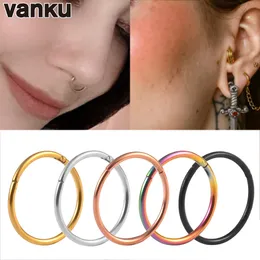 Navel Bell -knappringar Vanku 10st Hängade septumklickningssegment Näsring Läppörat Brosk Helix Body Piercing Jewelry Steel Hoop 230628