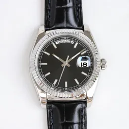 Relógio masculino automático 36 mm relógios mecânicos à prova d'água moda negócios relógio de pulso Montre De Luxes couro