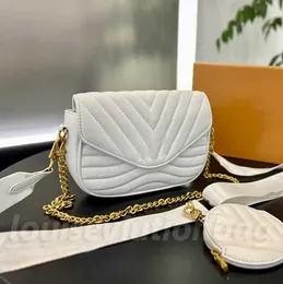 Designer New Wave Chain Bag Pochette Handväskor axelväskor mode crossbody midja klassiska 2-stycken uppsättningar Totes Women Pures M56468 104278