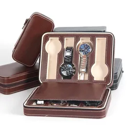 Jewelry Boxes 248 Grid Watch Box Organizer Faux Leather Display Zipper jewelry box Storage Case 230628
