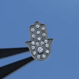 Anéis de botão de sino de umbigo 16G ASTM 36 Safe Piercing Labret Stud com palma CZ branca para Helix Tragus Conch Daith Jewerly 230628
