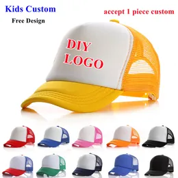 Visor Custom Mesh Baseball Caps for Children Girls Trucker Hat barn Baby Justerbara hattar Summer Beach Visor 230627