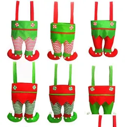 Decorações de Natal Elf Sacos de Doces Santa Spirit Treat Pocket Decor Decoração de Festa Presentes Decoração de Natal Jk2010Xb Drop Delivery Home Dhngw