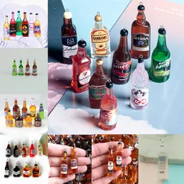 Rings Resin Wine Bottle Charms Pendants for Fashion Earring Necklace Keychain Jewlery Findings Diy Accessory
