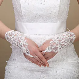 Bridal Gloves wedding gloves bride fingerless lace gloves women white red Gloves