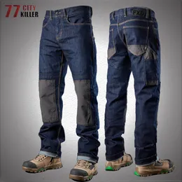 Mens Jeans Men Tactical Denim Pants Work Wear Soft Patch MultiCocket Cargo Outdoor Trousers Handing Hunting Jogger Casual Spring 230629