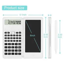 Kalkylatorer Scientific Calculator 10Digit LCD Display Engineering Calculator med Writing Tablet för gymnasiet och college