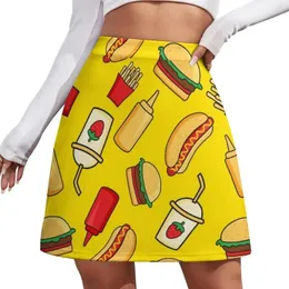 Skirts Fast Food Mini Skirt Shorts Rave Outfits For Women Korean Style Women's Golf Wear Summer