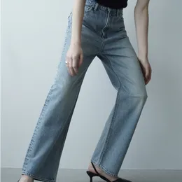 Kuzuwata 23 Primavera Estate Jeans lunghi slim dritti Donna Casual Pantaloni larghi in denim a vita media Pantalones elastici