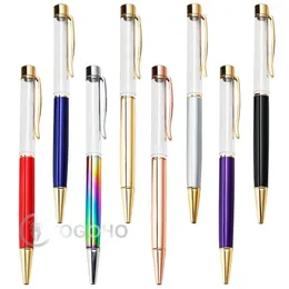 Stifte 20pcs/Los Gold/Roségold/sigerer neuer Metallkugel Kristall Stift kreativer DIY Hand gemacht kristallfarbene Kugelschreiber Stift leeres Stift Metall