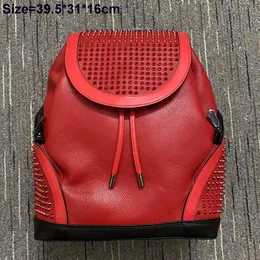 Echtes Leder Taschen Stil Student Reise Redsbottom Taschen Marken Männer Frauen Niet Rucksack berühmte Handtasche Designer Mädchen Jungen Mode Schultaschen