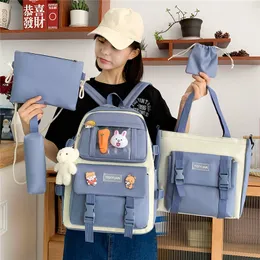 Schultaschen, koreanische Version, Buchstaben-Kontrast-Rucksack für Grundschüler, Mittel- und Oberstufenschüler 230629