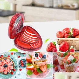 Инструменты для торта Fast Stberry Cutter Slicer Fruit Carving Salad Berry Decoration Кухонные гаджеты и аксессуары Drop Delivery Home Garden Dhnlq