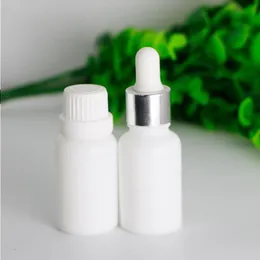 White Porcelain Glass Bottles 15ml Pipette Dropper Essential Oil Container 05OZ Empty E Liquid Juice Bottles 468pcs/Lot Free Shipping Lopmc