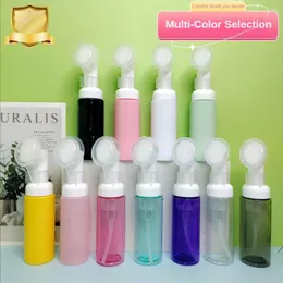 Storage Bottles 30ML 60ML White Brush Pump Mousse Bottle Multicolor Cleansing Foam Reusable Dispenser Travel Portable Skin Care Tools