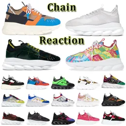 2023 Top Italy shoes platform Chain Reaction Designer sneakers black white multi-color suede Bluette Gold Twill fluo tan luxury men women Barocco Famous Trainers