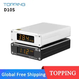 Anschlüsse Neues Topping D10S USB DAC XMOS XU208 ES9038Q2M Decodificador DSD256 PCM OPTICAL COAXIAL AUSGABE RCA DAC Audio -Verstärker -Decoder