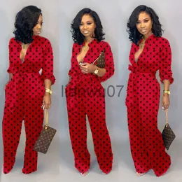 Kobiety Jumpsuits Rompers 2022 Nowe przybycie Summer Kobiety plus rozmiar DOT Black White Rompers Damens Skompsuit swobodny luźny kombinezon dla kobiet J230629