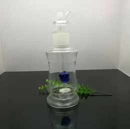 유리 흡연 파이프 제조 손으로 불어 물 담뱃대 초대형 입 장미 유리 필터 물 연기 병