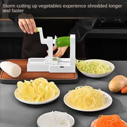 과일 야채 도구 다기능 야채 커터 슬라이싱 Spiralizer 슬라이서 과일 샐러드 감자 필러 주방 악세사리 바구니 야채 슬라이서 230628